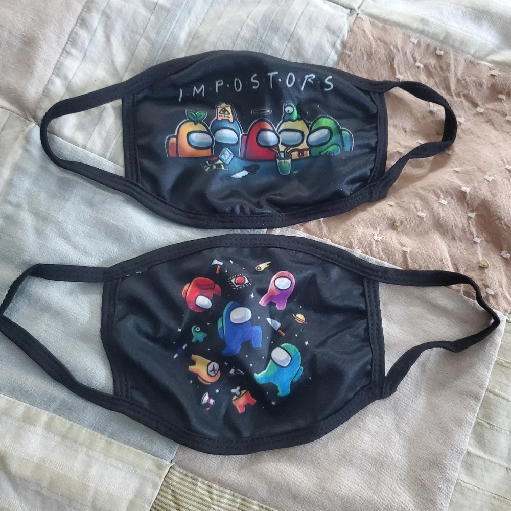 2 Pack “Among Us” Kids Face mask Cotton Washable Multicolor‎